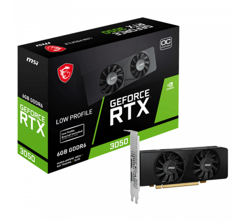 Видеокарта MSI RTX3050 LP E OC 6GB, GDDR6/96-bit