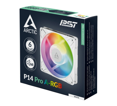 Вентилятор корпусной ARCTIC P14 Pro A-RGB, белый