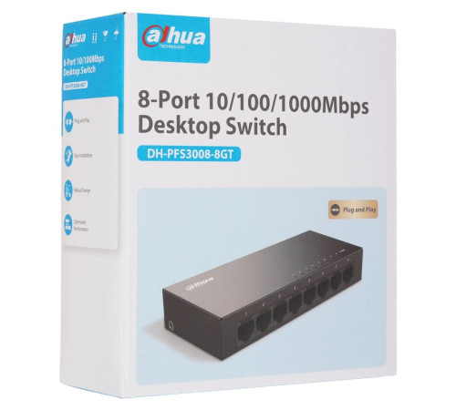 Коммутатор Dahua DH-PFS3008-8GT, черный
