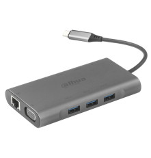 Концентратор Dahua DH-TC39, USB 3.1 Type-C/USB 3.0/HDMI/RJ45/VGA/SD/TF/PD