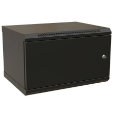 Шкаф Hyperline WRline WR-TW-0945-SR-RAL9004, настенный, 19-дюймовый (19"), 9U, 500x600х450мм, с замком, черный