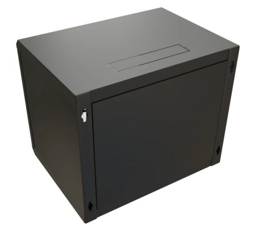 Шкаф Hyperline WRline WR-TW-1545-SR-RAL9004, настенный, 19-дюймовый (19"), 15U, 775x600х450мм, с замком, черный