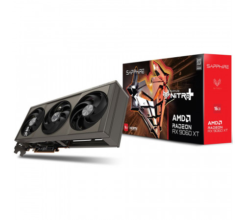 Видеокарта Sapphire RX9060XT NITRO+ OC 16GB, GDDR6/128-bit