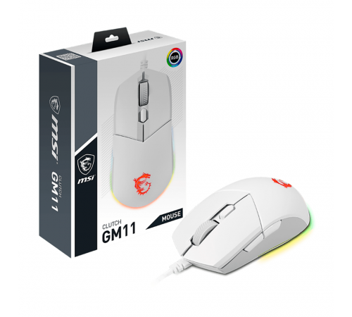 Мышь MSI CLUTCH GM11 WHITE (S12-0401970-CLA)
