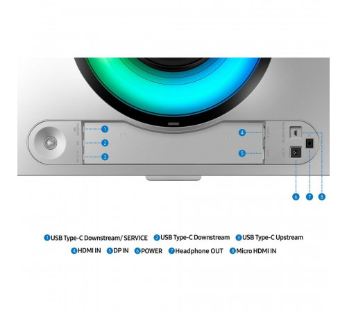 Монитор 49" Samsung Odyssey OLED G9 G93SD S49DG932SI Silver DQHD (5120x1440), OLED, 240Hz, HDMI+Micro HDMI+DP, curved