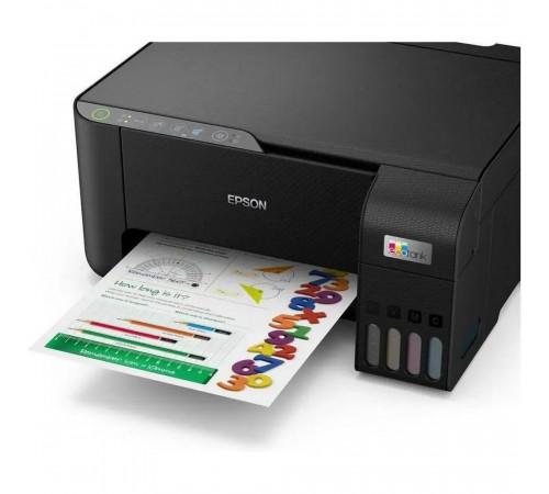 МФУ струйное Epson EcoTank L3250, A4, цветная печать, 15 стр/мин, 5760x1440 dpi, USB/WiFi/СНПЧ, чёрный корпус (C11CJ67418)