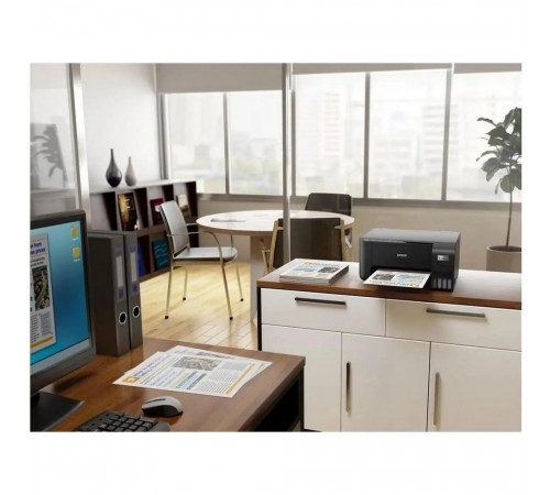 МФУ струйное Epson EcoTank L3250, A4, цветная печать, 15 стр/мин, 5760x1440 dpi, USB/WiFi/СНПЧ, чёрный корпус (C11CJ67418)
