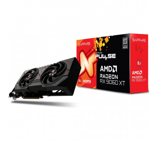 Видеокарта Sapphire RX9060XT PULSE OC 8GB, GDDR6/128-bit