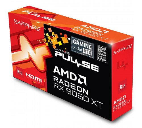 Видеокарта Sapphire RX9060XT PULSE 8GB, GDDR6/128-bit