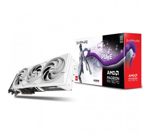Видеокарта Sapphire RX9070 PURE OC 16GB, GDDR6/256-bit