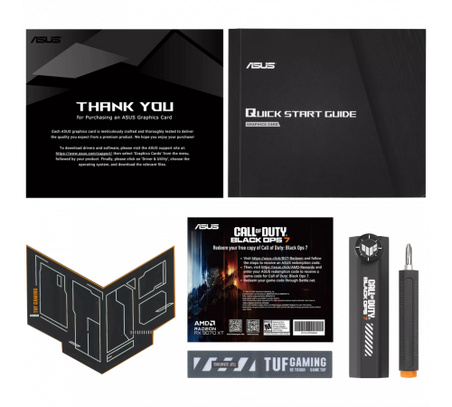 Видеокарта ASUS RX9070XT TUF GAMING COD BO7 SPECIAL EDITION OC 16GB, GDDR6/256-bit