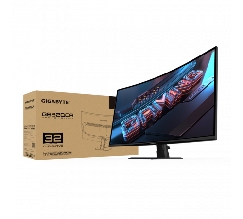 Монитор 31.5" Gigabyte GS32QCA EU Black  (31.5", VA, 2560x1440, 180Hz, 3500:1, 1ms, 2xHDMI 2.0, DP 1.4, Curved)