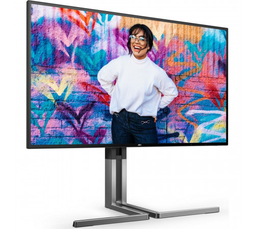Монитор 27" AOC U27U3CV  Nano IPS, 3840x2160, 60Hz, 4ms, 400сd/m, 1300:1, HDR10 | 2xHDMI(2.0), DP(1.4), Type-C(PD-96W), 4xUSB 3.2, RJ45 | HAS, Pivot, Swivel, InPSU, Speakers, Vesa 100, Black