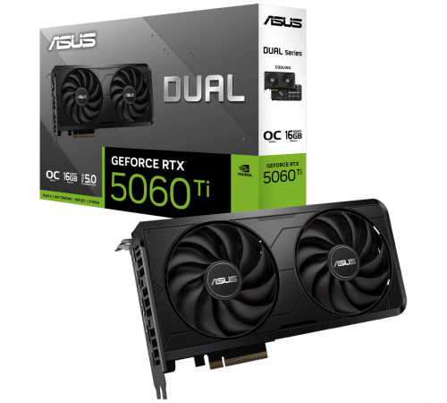 Видеокарта ASUS RTX5060Ti DUAL EVO OC 16GB, GDDR7/128-bit
