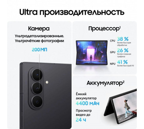 Смартфон 8.0" Samsung Galaxy Z Fold7 5G 12+256Gb черный  (SM-F966BZKBCAU)