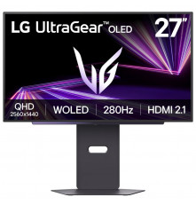 Монитор 26.5" LG 27GX700A-B WOLED, 2560x1440, 280Hz, 0.03ms, 335сd/m, 1.5M:1, HDR10, G-Sync, 2xHDMI(2.1), DP(1.4), 3xUSB3.0, HAS, Pivot, Swivel, ExPSU, Vesa 100, Black