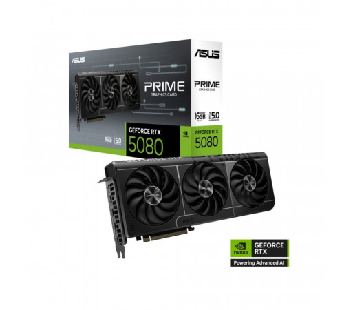Видеокарта ASUS RTX5080 PRIME 16GB GDDR7 256bit 3xDP HDMI 3FAN RTL (PRIME-RTX5080-16G)