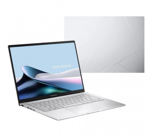 Ноутбук ASUS Zenbook 14 UX3405CA-ST1093, Intel Core Ultra 9 285H/32Gb/SSD512Gb/UMA/14"/OLED/2.8K/2880x1800/120Hz/NoOS/серебристый