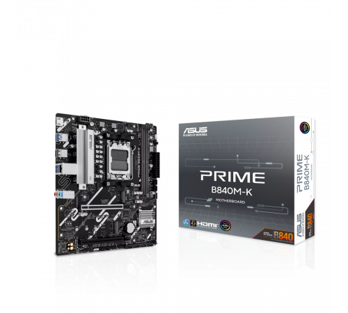 Материнская плата ASUS PRIME B840M-K AM5 mATX 2xDDR5 2xPCIEx16 2xM.2 HDMI 2.5GLAN