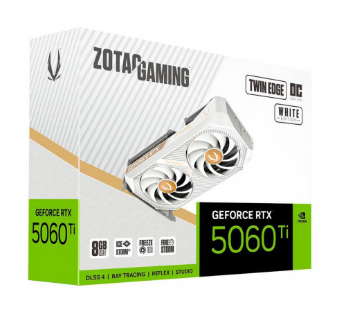 Видеокарта Zotac RTX5060Ti TWIN EDGE OC WHITE ED 8GB GDDR7 128bit 3xDP HDMI 2FAN RTL