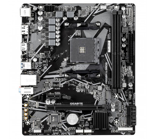 Материнская плата Gigabyte A520M H ARGB A520, AM4, 2*DDR4, 1*PCIEx16, 1*PCIEx1, 1*M.2, 6*USB3.2Gen1, 6*USB2.0, 4*SATA3.0, 1G, DP, HDMI, M-ATX, RTL