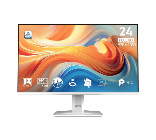 Монитор 23.8" MSI PRO MP243W E14   IPS, 1920x1080, 144Hz, 4ms, 300сd/m, 1500:1, HDR | HDMI(1.4b), DP(1.2a) | InPSU, Speakers, Vesa 100, White