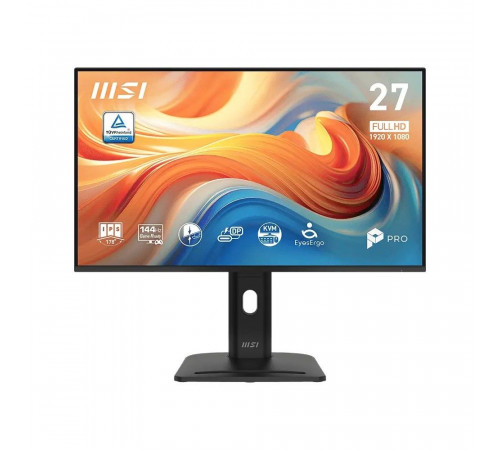 Монитор 27" MSI PRO MP275PHG E14   IPS, 1920x1080, 144Hz, 4ms, 250сd/m, 1500:1, HDR | HDMI(2.0), DP(1.2a), Type-C(PD-15W), 4xUSB3.2 | HAS, Pivot, Swivel, InPSU, Speakers, Vesa 100, Black