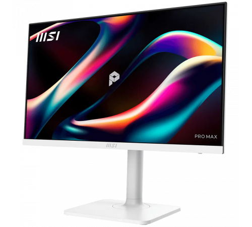 Монитор 27" MSI PRO MAX 271PHW E14  IPS, 1920x1080, 144Hz, 4ms, 300сd/m, 1500:1, HDR | HDMI(2.0b), DP(1.2a), Type-C(PD-65W), 2xUSB3.2 | HAS, Pivot, Swivel, InPSU, Speakers, Vesa 75, White