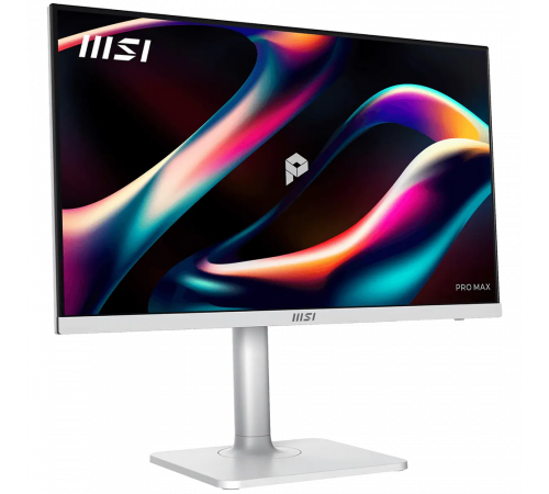 Монитор 27" MSI PRO MAX 271PHW E14  IPS, 1920x1080, 144Hz, 4ms, 300сd/m, 1500:1, HDR | HDMI(2.0b), DP(1.2a), Type-C(PD-65W), 2xUSB3.2 | HAS, Pivot, Swivel, InPSU, Speakers, Vesa 75, White