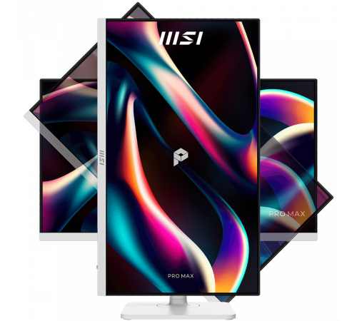 Монитор 27" MSI PRO MAX 271PHW E14  IPS, 1920x1080, 144Hz, 4ms, 300сd/m, 1500:1, HDR | HDMI(2.0b), DP(1.2a), Type-C(PD-65W), 2xUSB3.2 | HAS, Pivot, Swivel, InPSU, Speakers, Vesa 75, White