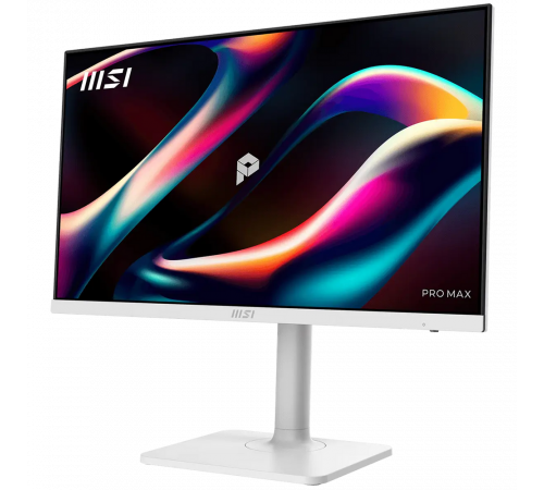 Монитор 23.8" MSI PRO MAX 241PHW E14  IPS, 1920x1080, 144Hz, 4ms, 300сd/m, 1500:1, HDR | HDMI(2.0b), DP(1.2a), Type-C(PD-65W), 2xUSB3.2 | HAS, Pivot, Swivel, InPSU, Speakers, Vesa 75, White