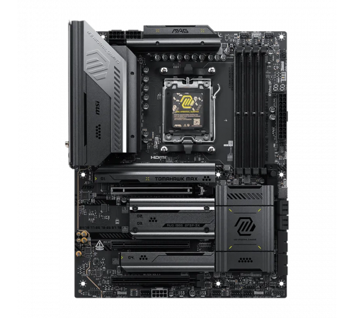 Материнская плата MSI MAG X870E TOMAHAWK MAX WIFI X870E, AM5, 4*DDR5, 3*PCIEx16, 4*M.2, 2*TypeC, 2*USB3.2Gen2, 7*USB3.2Gen1, 8*USB2.0, 4*SATA3.0, 5G, 2*Type-C(DP), HDMI, ATX, RTL