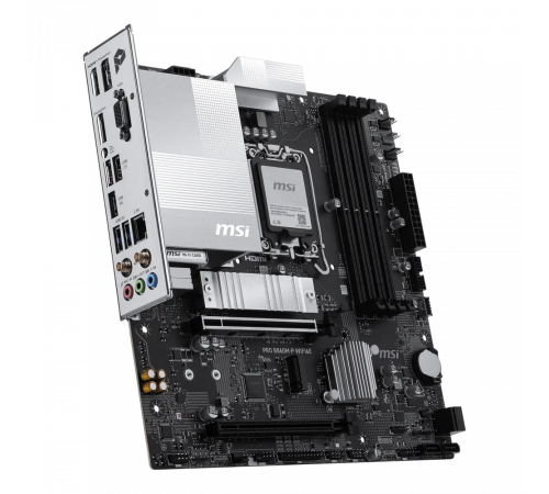 Материнская плата MSI PRO B860M-P WIFI6E B860, LGA1851, 4*DDR5, 2*PCIEx16, 2*M.2, 1*TypeC, 5*USB3.2Gen1, 6*USB2.0, 4*SATA3, 2.5G, VGA, DP, HDMI, M-ATX, RTL