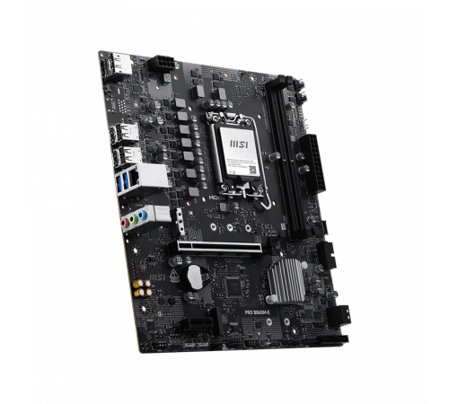Материнская плата MSI PRO B860M-E B860, LGA1851, 2*DDR5, 1*PCIEx16, 1*PCIEx1, 2*M.2, 1*TypeC, 4*USB3.2Gen1, 8*USB2.0, 4*SATA3.0, 5G, DP, HDMI, M-ATX, RTL