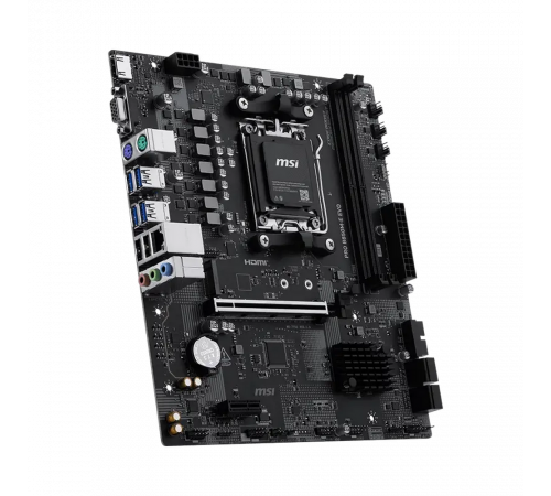 Материнская плата MSI PRO B850M-E EVO B850, AM5, 2*DDR5, 1*PCIEx16, 1*PCIEx1, 1*M.2, 6*USB3.2Gen1, 6*USB2.0, 4*SATA3.0, 2.5G, VGA, HDMI, M-ATX, RTL
