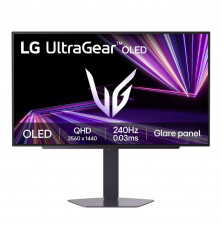 Монитор 26.5" LG 27GX704A-B OLED, 2560x1440, 240Hz, 0,03ms, 800сd/m, 1.5M:1, HDR10, 2xHDMI(2.1), DP(1.4), 2xUSB3.0, HAS, Pivot, Swivel, ExPSU, Vesa 100, Black