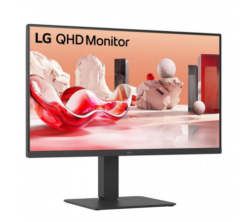 Монитор 27" LG 27BA65QB-B IPS, 2560x1440, 75Hz, 5ms, 350сd/m, 1000:1, HDR10, 2xHDMI(2.0), DP(1.4), HAS, Pivot, Swivel, InPSU, Speakers, Vesa 100, Black