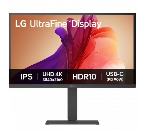 Монитор 27" LG 27U730A-B  IPS, 3840x2160, 60Hz, 5ms, 300сd/m, 1000:1, HDR10 | 2xHDMI(2.0), DP(1.4), Type-C(PD-90W), 2xUSB3.2 | HAS, Pivot, Swivel, ExPSU, Speakers, Vesa 100, Black