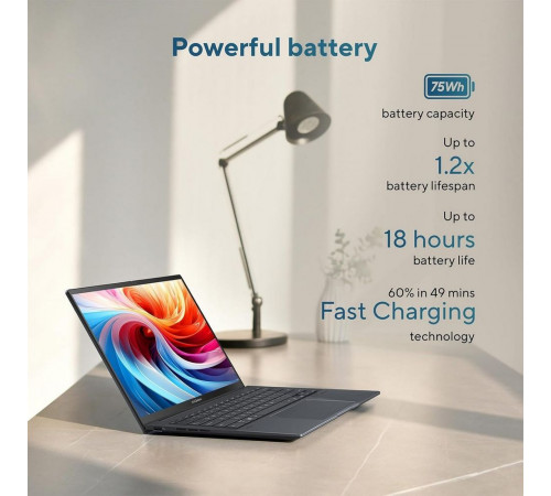 Ноутбук ASUS Zenbook 14 UX3405CA-U7512 Intel Core Ultra 7 255H/16Gb (soldered D5)/SSD512Gb/UMA/14"/OLED/Touch/WUXGA/1920x1200/120Hz/Win11 (SL English)/Grey/1.28kg
