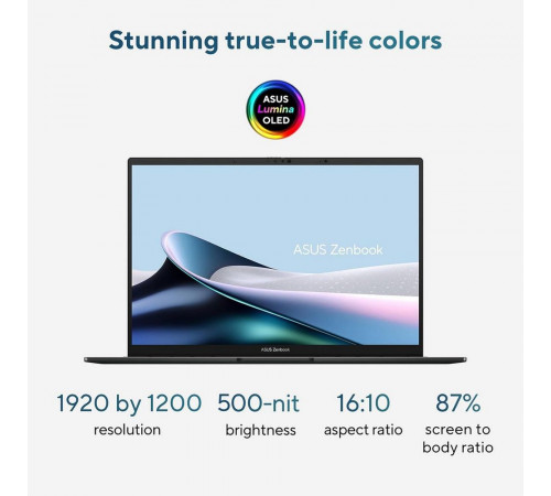 Ноутбук ASUS Zenbook 14 UX3405CA-U7512 Intel Core Ultra 7 255H/16Gb (soldered D5)/SSD512Gb/UMA/14"/OLED/Touch/WUXGA/1920x1200/120Hz/Win11 (SL English)/Grey/1.28kg