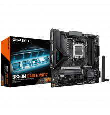 Материнская плата Gigabyte B850M EAGLE WIFI7 B850, AM5, 4xDDR5, 2*PCIEx16, 2*M.2, 2*TypeC, 1*USB3.2Gen2, 4*USB3.2Gen1, 8*USB2.0, 4*SATA3.0, 2.5G, 2*DP, HDMI, M-ATX, RTL