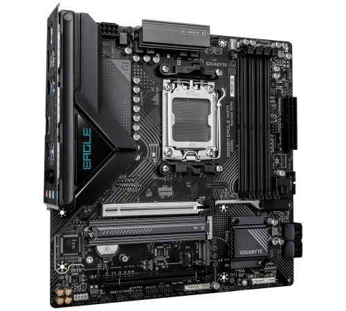 Материнская плата Gigabyte B850M EAGLE WIFI7 B850, AM5, 4xDDR5, 2*PCIEx16, 2*M.2, 2*TypeC, 1*USB3.2Gen2, 4*USB3.2Gen1, 8*USB2.0, 4*SATA3.0, 2.5G, 2*DP, HDMI, M-ATX, RTL