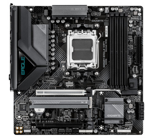 Материнская плата Gigabyte B850M EAGLE WIFI7 B850, AM5, 4xDDR5, 2*PCIEx16, 2*M.2, 2*TypeC, 1*USB3.2Gen2, 4*USB3.2Gen1, 8*USB2.0, 4*SATA3.0, 2.5G, 2*DP, HDMI, M-ATX, RTL