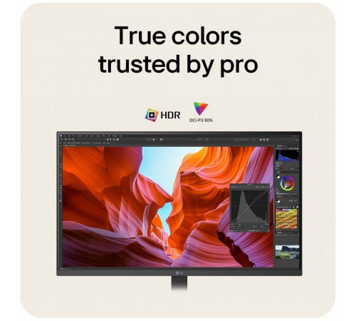 Монитор 31.5" LG 32U720A-B VA, 3840x2160, 60Hz, 5ms, 250сd/m, 3000:1, HDR10, 2xHDMI(2.0), DP(1.4), Type-C(PD-90W), 2xUSB3.0, HAS, Swivel, ExPSU, Speakers, Vesa 100, Black