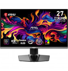 Монитор 26.5" MSI MAG 272UP QD-OLED E16 QD-OLED, 3840x2160, 165Hz, 0,03ms, 250сd/m, 1500000:1, HDR, 2xHDMI(2.1), DP(1.4a), Type-C(PD-15W), HAS, Pivot, Swivel, InPSU, Vesa 100, Black