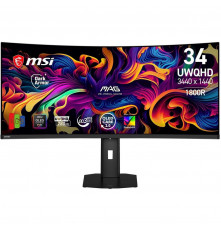 Монитор 34.18" MSI MAG 341CQP QD-OLED X28 Curved QD-OLED, 3440x1440, 280Hz, 0,03ms, 250сd/m, 1500000:1, HDR, 2xHDMI(2.1), DP(1.4a), Type-C(PD-15W), HAS, Swivel, InPSU, Vesa 100, Black
