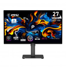 Монитор 26.5" MSI PRO MAX 271QPX14G QD-OLED, 2560x1440, 144Hz, 0,03ms, 250сd/m, 1500000:1, 2xHDMI(2.1), DP(1.4a), Type-C(PD-15W), HAS, Pivot, Swivel, InPSU, Speakers, Vesa 100, Black