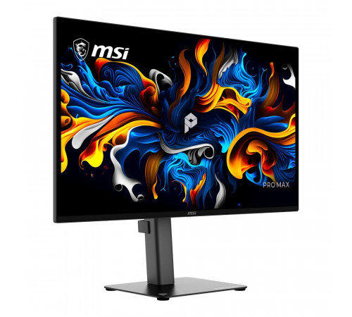 Монитор 26.5" MSI PRO MAX 271QPX14G QD-OLED, 2560x1440, 144Hz, 0,03ms, 250сd/m, 1500000:1, 2xHDMI(2.1), DP(1.4a), Type-C(PD-15W), HAS, Pivot, Swivel, InPSU, Speakers, Vesa 100, Black