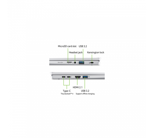 Ноутбук Acer Swift Go 14 SFG14-73-56KL Intel Core Ultra 5 125H/16Gb (soldered D5)/SSD512Gb/UMA/14"/OLED/WQXGA+/2880x1800/90Hz/NoOS/Silver/1.25kg