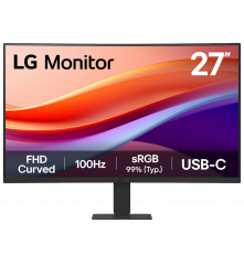 Монитор 27" LG 27U421A-B Curved VA, 1920x1080, 100Hz, 5ms, 250сd/m, 3000:1, HDR10, HDMI(2.0), Type-C(PD-15W), ExPSU, Vesa 100, Black